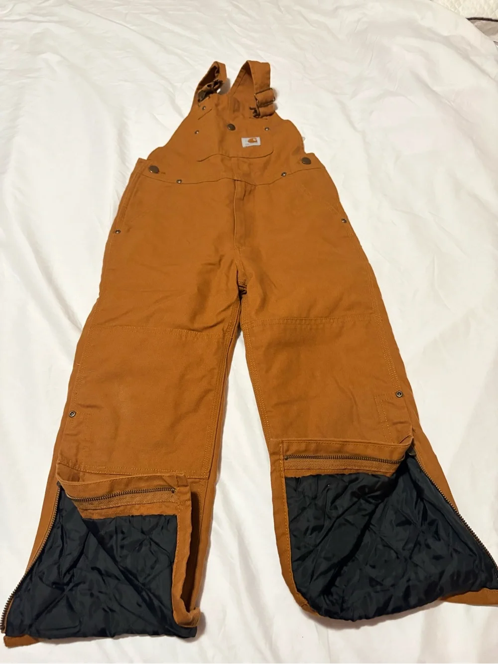 Carhartt Tan/Brown Kids Insulated Bib Overalls